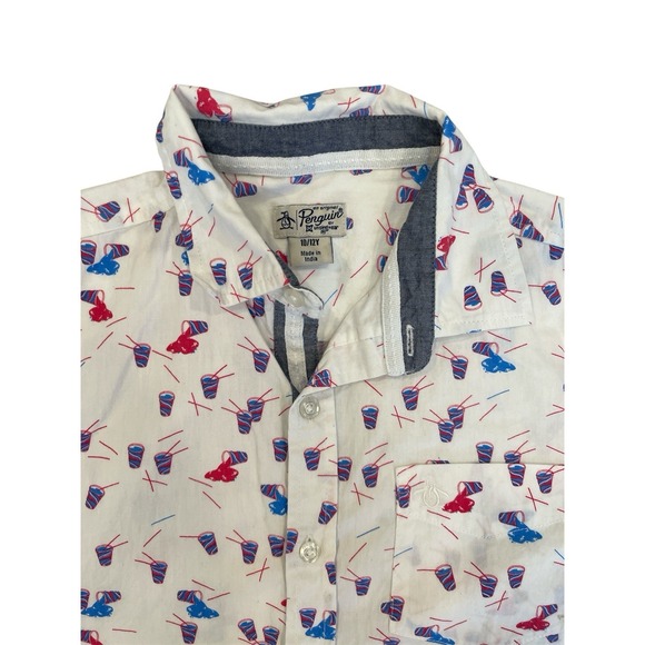 Lot Of 3 Penguin/ Free Planet Boys Button Down Shirts Size 10/12 - Picture 4 of 8